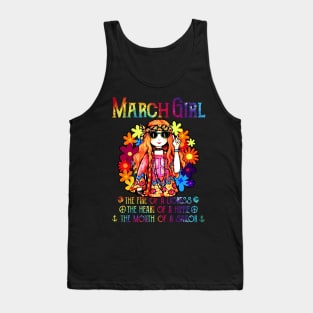 March Girl The Soul Of A Sunflower Shirt Funny Gifts Women Tank Top